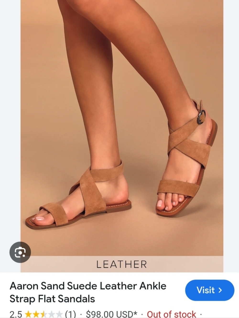 Splendid Aaron Suede Leather Strappy Sandals Tan Color Size 6